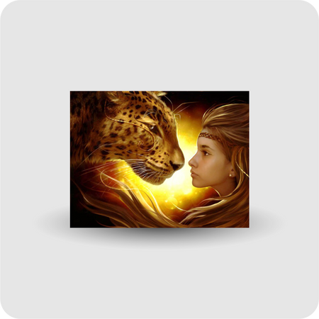 Diamond Painting Leopard Girl Malerei Stickpackung groß