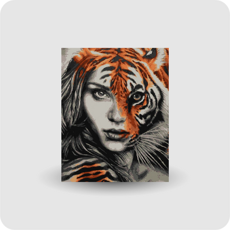 Diamond Painting Tiger Girl Malerei Stickpackung groß