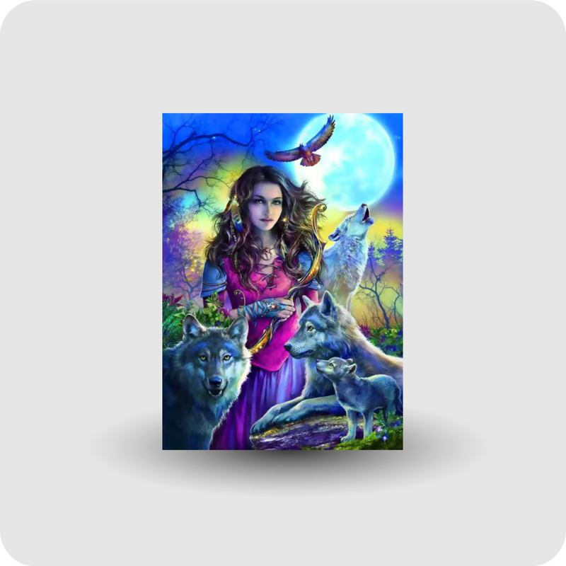 Diamond Painting Wolf Girl Malerei Stickpackung groß