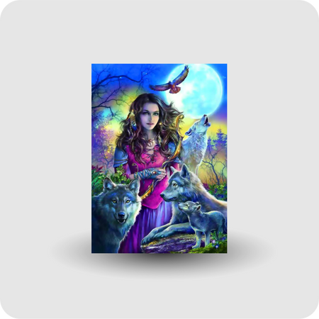 Diamond Painting Wolf Girl Malerei Stickpackung groß