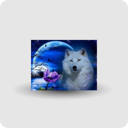 Diamond Painting Wolf Mond Malerei Stickpackung groß
