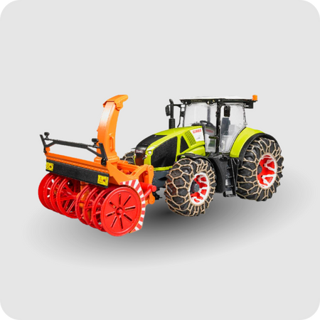Bruder Claas Axion 950 und Schneeketten und -fräse