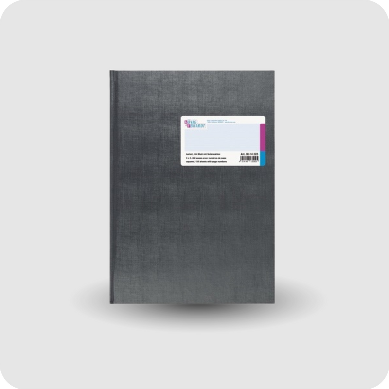 König & Ebhardt Geschäftsbuch DIN A4 kariert anthrazit 144 Blatt