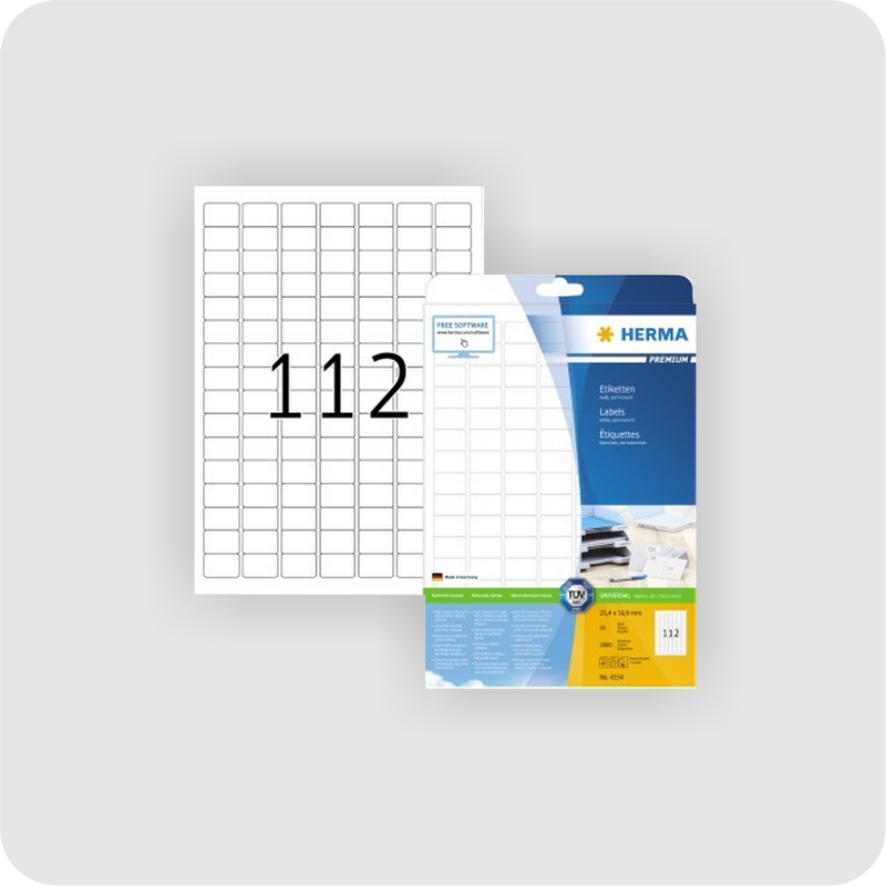 HERMA Etikett PREMIUM 4334 25,4x16,9mm weiß 2.800 St./Pack.