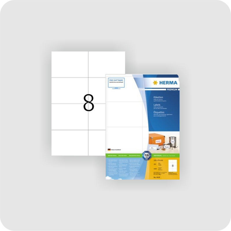 HERMA Etikett PREMIUM 4626 105x74mm weiß 1.600 St./Pack.