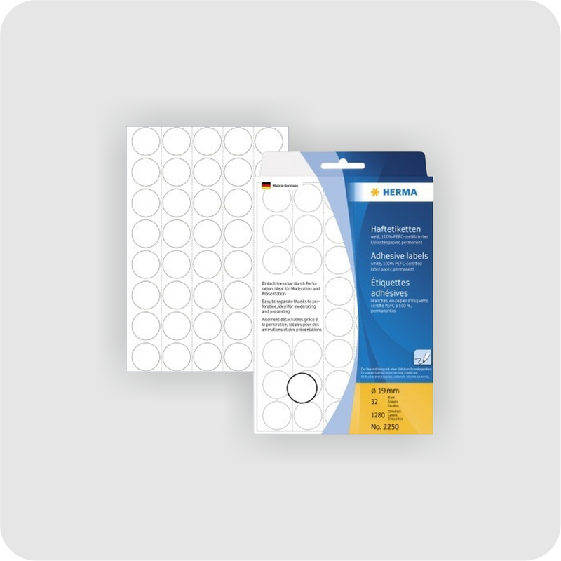 HERMA Markierungspunkt 2250 19mm Papier weiß 1.280 St./Pack.
