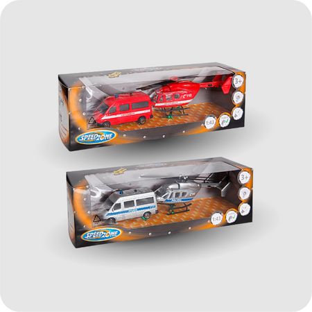 Einsatzfahrzeuge mit Anhänger, 26cm, 1 Stück