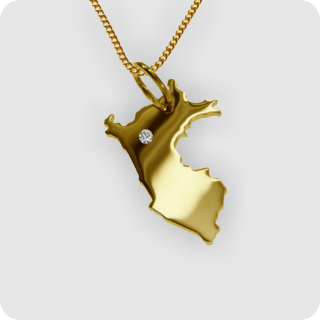 50cm Halskette + Südtirol Anhänger mit einem Brillant 0,015ct an Ihrem Wunschort in massiv 585 Gelbgold